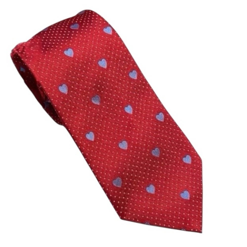 Smithsonian Blue For You Hearts Silk Necktie